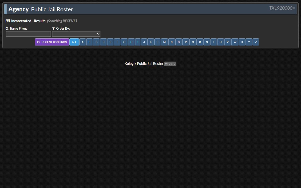 Reagan County inmate population Kologik jail roster search interface